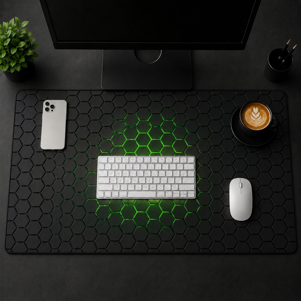 Cyber Hex Workspace Desk Mat