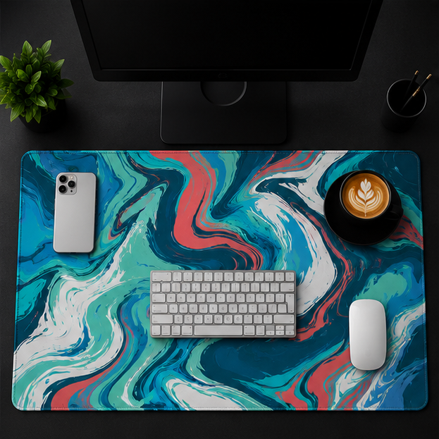 Strata Liquid Art Desk Mat