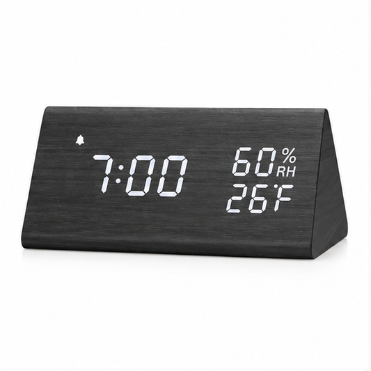 Prism Digital Wood Desk Clock