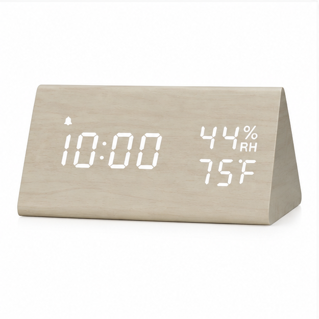 Prism Digital Wood Desk Clock