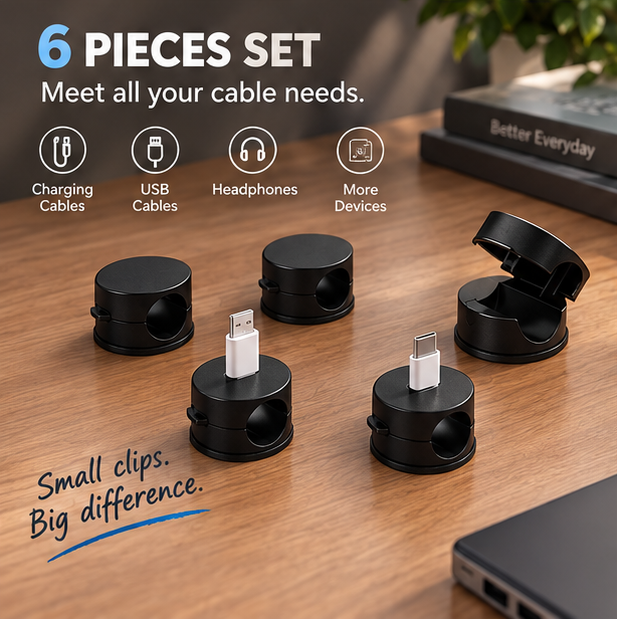Orbit 360° Magnetic Cable Clips