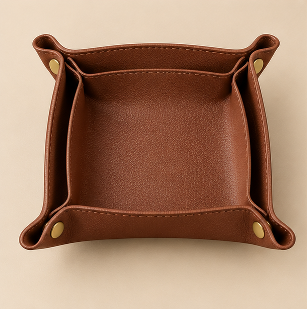 Minimalist Leather Valet Tray