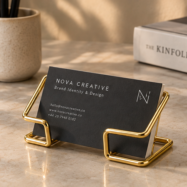 Geometric Metallic Card Holder
