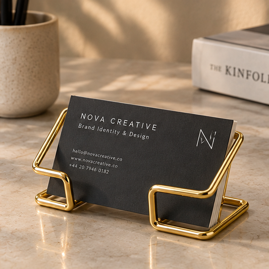 Geometric Metallic Card Holder
