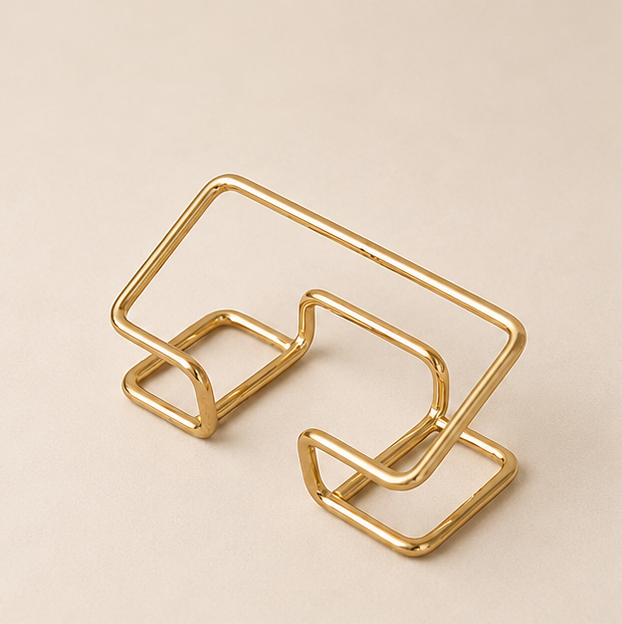 Geometric Metallic Card Holder