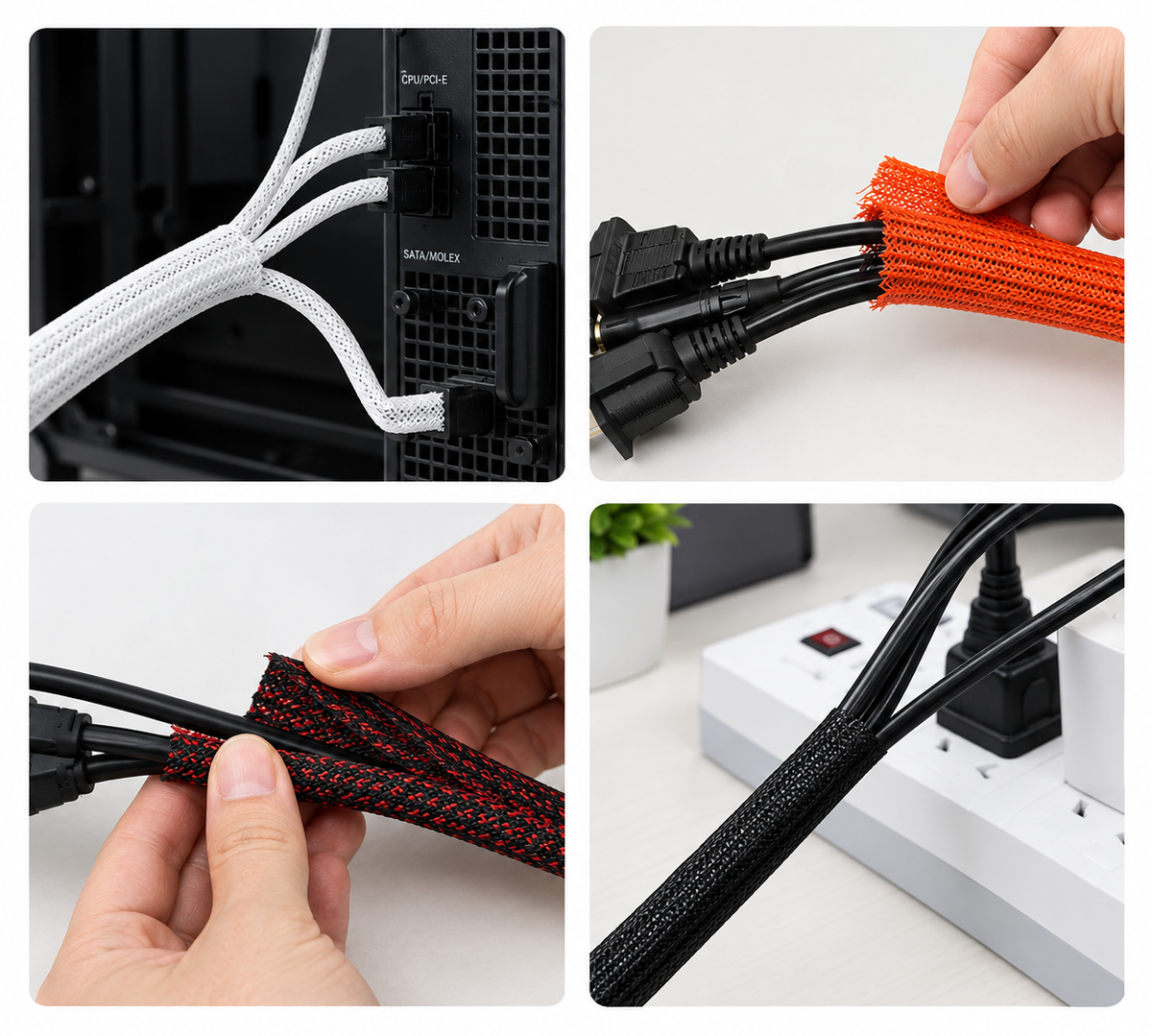 Self-Closing Braided Cable Sleeve