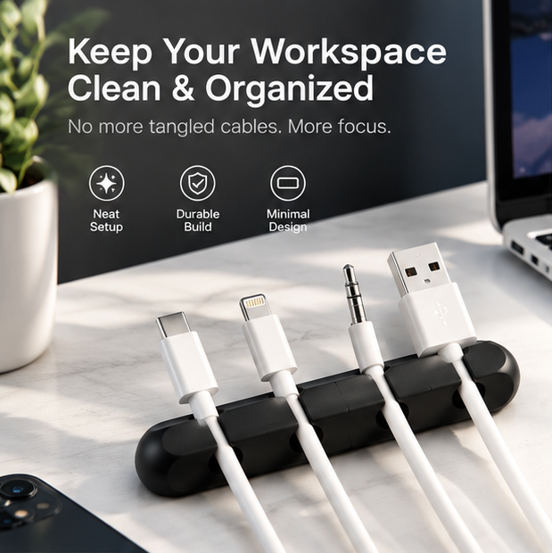 Magnetic Silicone Cable Organizer