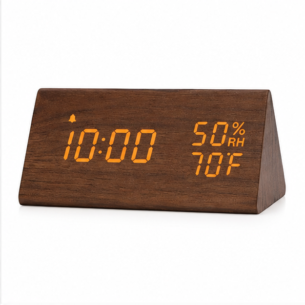 Prism Digital Wood Desk Clock