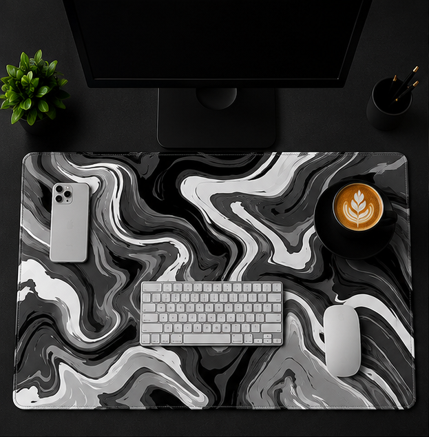 Strata Liquid Art Desk Mat