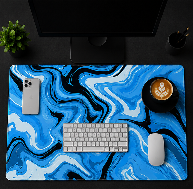 Strata Liquid Art Desk Mat